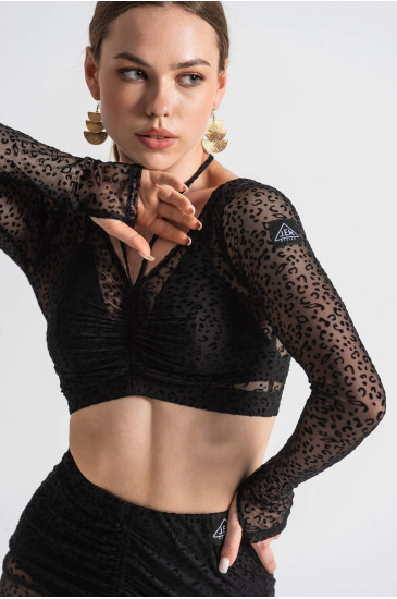 Топ для танцев JEM Т-50 "Lola" Leo Net Black J